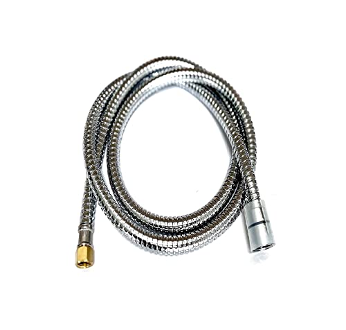 Socila Professional Salon Chrome Hose for Shampoo Bowl, Sink Replacement Part for Salon, Barber Shop, Spa 1/2'' to 1/4
