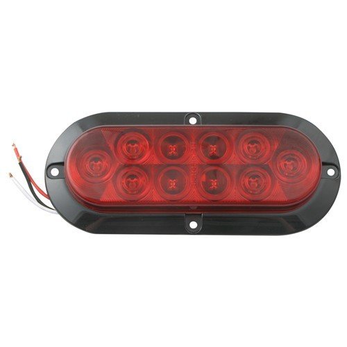 Sealed Waterproof 10 LED Surface/Flange Mount Trailer Lights, Red, Red with Clear Lens, Amber and White with Clear Lens! (Red lens with Red LED's S/T/T)