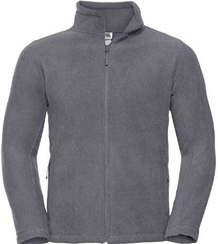 Image of Russell Mens Full Zip Outdoor Fleece Winterwarm Long Sleeve Plain Casual Jacket (XS, Convoy Grey)