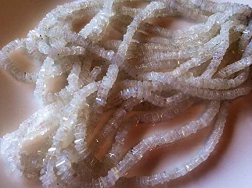 Pierre de lune Heishi perles 5mm idéales pour façonner vos colliers bohèmes