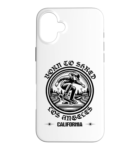 �X�P�[�g�{�[�h Born To Shred ���T���[���X �J���t�H���j�A �X�}�z�P�[�X iPhone 16 Plus �p