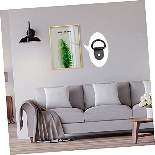 Image of Cabilock Black Hangers Metal Hangers 30pcs Hanging Photo D Ring Hooks Metal Black Photo Picture Single Hole Wall Art Picture Heavy Duty Clothes Rack