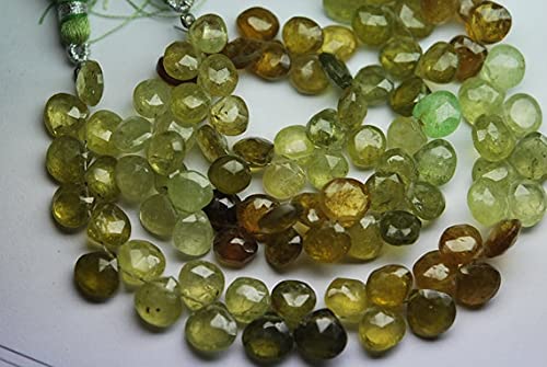 Grossular Garnet pierres naturelles facettées 8-9mm en cœur pour réparer et créer des bijoux