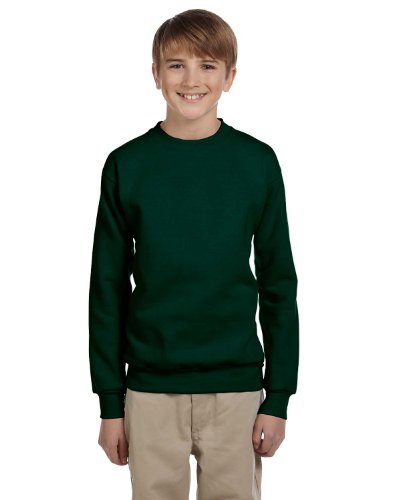 Hanes Youth ComfortBlend® EcoSmart® Crewneck Sweatshirt, Small, Deep Forest
