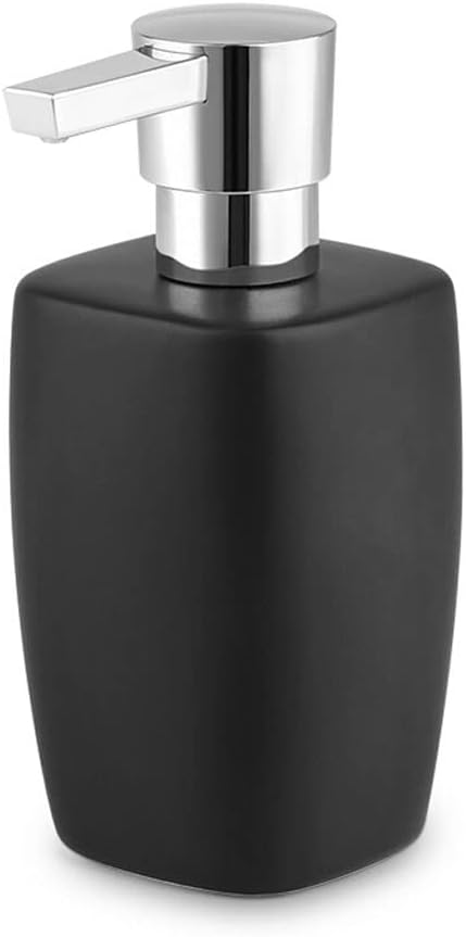 Hand Soap Bottle Kitchen Soap Dispenser Ceramic Lotion Pump Bottle Bathroom Countertop Shampoo Moisture Bottling Essential Oil Dispenser Detergent Dispenser，Black