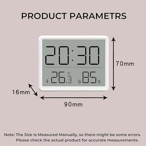 Image of DeWire Digital Temperature & Humidity Monitor with Clock - Large Display Alarm Clock with Date, F /C Switch, 3 Mounting Options for Bedroom, Home,Kid Room & Office