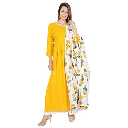 Rayon A-Line Printed Kurti Dupatta 