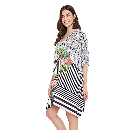 Image of Oussum Short Caftans for Women Plus Size Kaftan Tunic Tops Polyester Summer Beach Clothing Mini Cover Ups Dress for Ladies