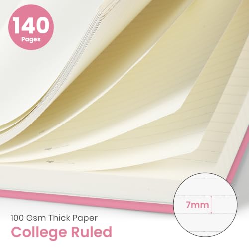 Image of Taja Lined Spiral Notebook for Work, 5.7 inchx7.9 inch Spiral Journal College Ruled