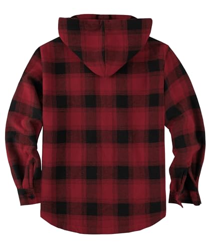SCODI Mens Flannel Hooded Jacket Fleece Sherpa Lined Zip Up Plaid Hoodies - image 3