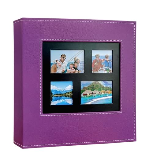 Album Fotografico Album fotografico in PP con copertina in pelle di grande capacità for la casa, contiene 600 foto da 6 pollici, inserto portafoto for album(Purple)