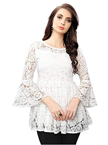 Image of Women Russel Net with Crepe Inner Net Tops || Casual Tops for Women
