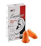 Tarantula 10 Pairs 33 NRR Soft Foam Ear Plugs, Noise Cancelling for Snoring, Loud Noise, Travel, Concerts, Construction, Studying, Work, Shooting – Disposable Hearing Protection, Orange