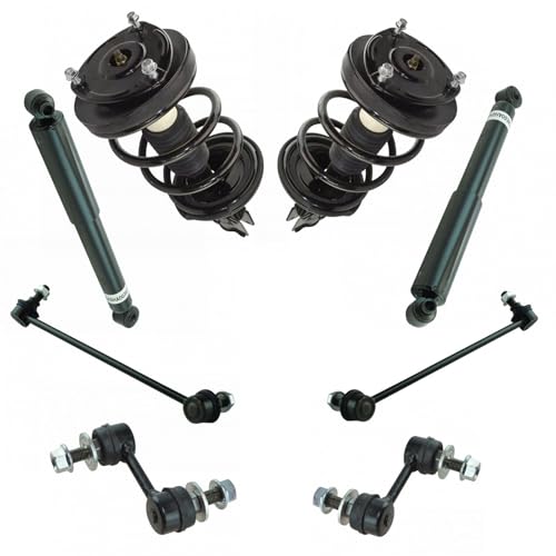 Image of TRQ Front and Rear Suspension Kit Complete Strut & Coil Spring Assembly Shock Absorber Sway Bar Stabilizer Link Compatible with 2007-2008 Hyundai Entourage 2006-2014 Kia Sedona