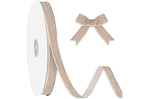 3/8" Camel Velvet Ribbon Roll for Crafts, Decoration, Wrapping