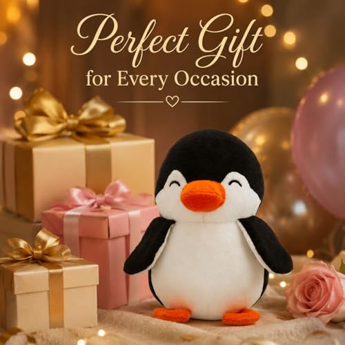 Image of Black Penguin 18cm | Ultra Soft Plush Stuffed Toy | Cute Hugging Pillow | Gift for Kids Boys Girls