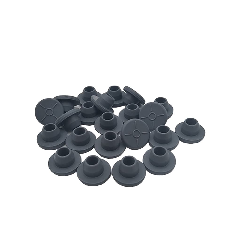 100 Pcs 13MM Self Healing Rubber Injection Ports Glass Vial Rubber Stoppers Sealing Plugs for Liquid Culture Jars