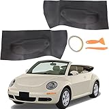 munirater 2Pcs Car Door Panel Black Leather Insert Cards Replacement for Beetle 1998-2010