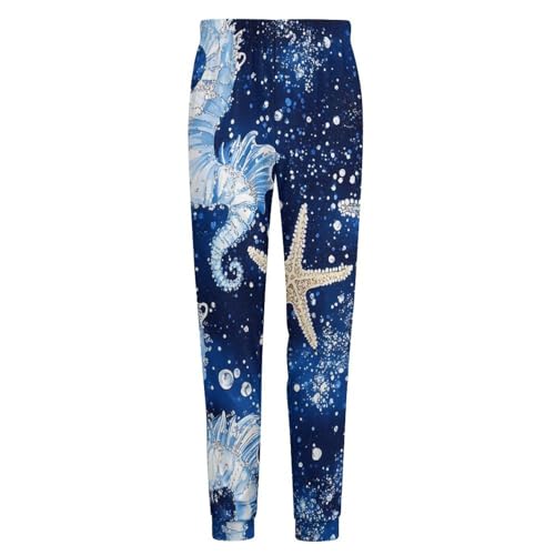 Seahorses And Starfish Men's Pajama Pants Lounge Pant Sleepwear PJ Bottoms4