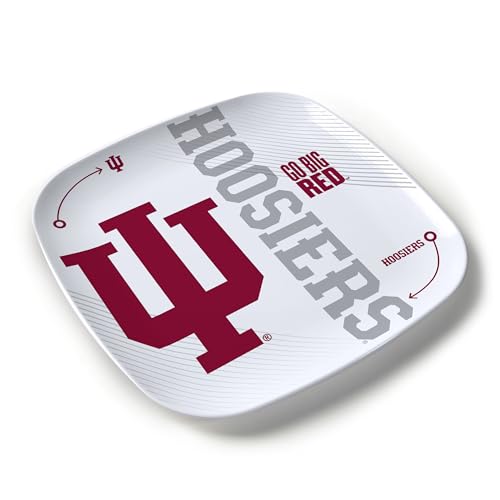 YouTheFan Officially-Licensed NCAA Indiana Hoosiers Large Party Plate - 10.25” x 10.25” - 100% Melamine, Dishwasher Safe, BPA Free - Fan Gift for Snacks, appetizers and Food
