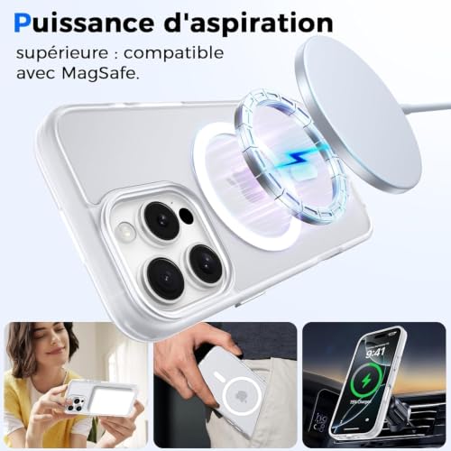 Image of DIZORO for iPhone 16 Pro Max Case Compatible with Magsafe Slim Thin Hard PC Translucent Frosted Rugged Drop-Proof Shockproof Protective Case for iPhone 16 Pro Max (Clear) Visit the Store