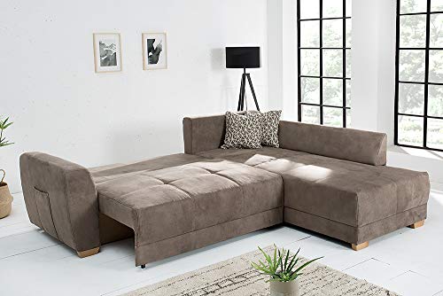 Riess Ambiente Moderne Wohnlandschaft Norway Taupe Schlafsofa inkl. Kissen Schlafcouch Sofa – Bild 7