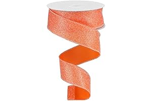 Dazzling Orange Glitter Ribbon: Illuminate Your Creations