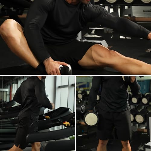 GYMELITE Short masculino de corrida para treino, academia, atlético, 17,8 cm, costura interna, secag