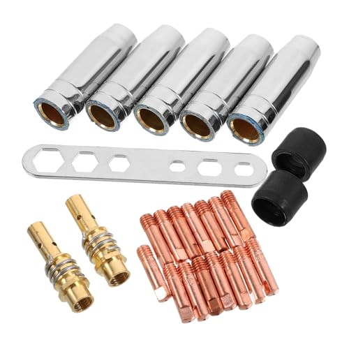 FUNOMOCYA 1 Set Welding Accessories Set Spanner Wrench Tool Welder Accessory Kit Welder Nozzle Tip Welding Nozzle Tip Replacement Welding Consumables Accessories Welding Tip Copper