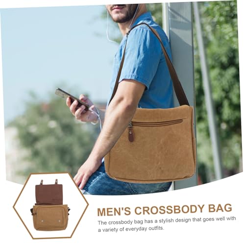 Bolso bandolera de lona ajustable SECFOU para estudiantes y viajes de diseño unisex 2