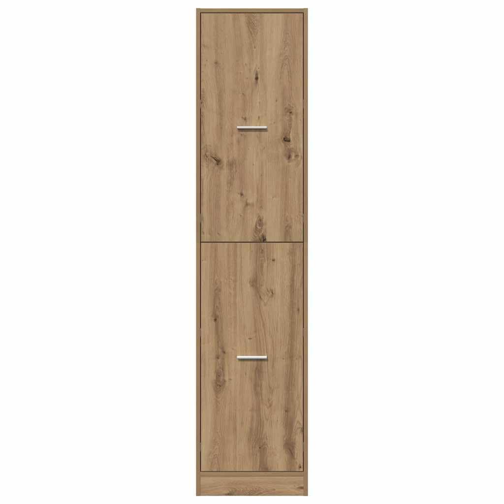 Apothekerschrank Artisan-Eiche 40x41x174,5 cm, Holzwerkstoff, Mehrzweckschrank mit Auszug, robuster Stauraum für Küche, Büro, Wohnzimmer, vielseitiges Möbelstück