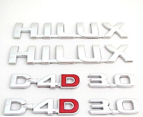 2 X Hilux 2 X D4d 2 X 3.0 Logo Emblems Badges for Toyota Hilux Vigo Sr5 05-11 Work