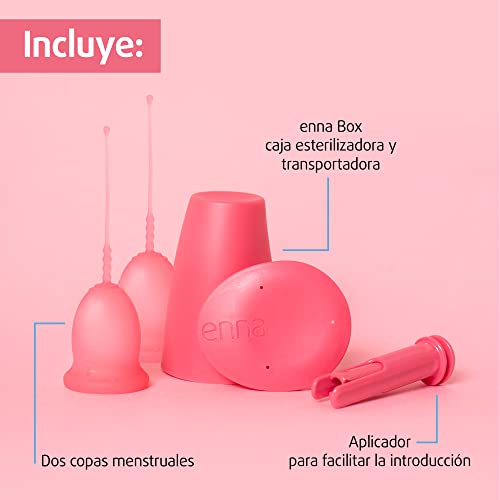enna cycle original - 2 Copas Menstruales, Caja Esterilizadora y Aplicador, TALLA S - imagen 3