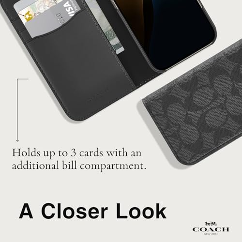 Coach Signature Canvas Wallet Folio iPhone 16 Pro Case - Designer Phone Case - Signature Charcoal - image 6