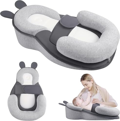 Image of ZUSKYZU Baby Feeding Pillow, Anti Overflow Feeding Pillow for Reducing Spit-Up, Safety Nursing Pillow, Baby Lounger Reflux Wedge Breastfeeding, Removable top and Bottom
