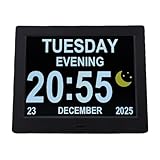 Multifonctionnel : cette horloge numérique peut régler plusieurs réveils, avec 10 niveaux de volume, prend en charge la lecture d'images et de vidéos avec une carte de stockage (non incluse) et une clé USB (non incluse).