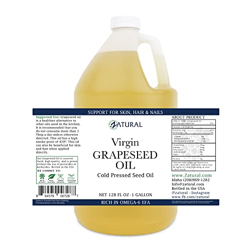 Grapeseed Oil-Cold Pressed, Virgin, Undiluted, 100% Pure Grape Seed Oil, 128 Oz #TOP2
