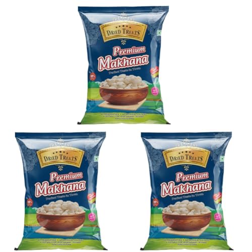 Image of Dried Treats Premium Dry Fruits (Lotus Seed /Makhana, 250g) [Packaging may differ] (Pack of 3)