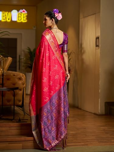 Image of MADHUHANSH Women's Cotton Linen Saree with Unstitched Blouse Piece and Solid Pattern | Mithila Painting Saree | Saree for Haldi Ceremony