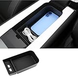 LUWU Compatible con Polestar 4 2023 2024 2025, caja de almacenamiento para consola central, bandeja organizadora con alfombrilla antideslizante, Polestar 4 accesorios LUWU Compatible con Polestar 4 2023 2024 2025, caja de almacenamiento para consola central, bandeja organizadora con alfombrilla antideslizante, Polestar 4 accesorios