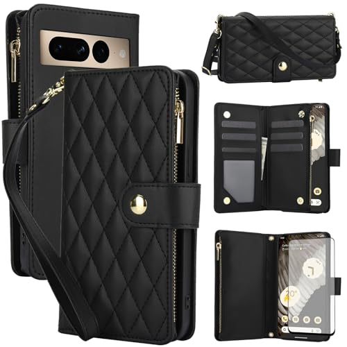 Coque Google Pixel 7 Pro 5G étui portefeuille fente pour cartes et protection écran
