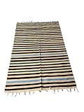 Photo Gallery generico tappeto a righe, cotone, stile etnico, bianco e blu, con frange, 130x200 cm Photo Gallery generico tappeto a righe, cotone, stile etnico, bianco e blu, con frange, 130x200 cm