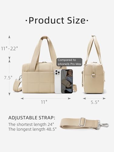 Image of WESTBRONCO Small Puffer Crossbody Bags for Women, Mini Puffy Quilted Gym Bag Lightweight Tote Bag with Zipper Compartments