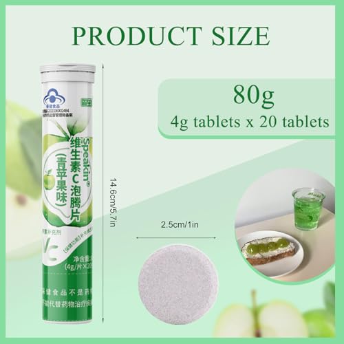 20 Waterdrop Drops Würfel mit Fruchtigem Apfel Geschmack,Zucker- und Kalorienarmer,mit Echten Frucht- und Pflanzenextrakten,Vegan