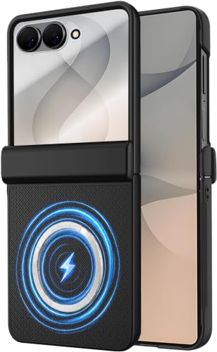 Image of STORMTAL Magnetic for Samsung Galaxy Z Flip 8 case, Hinge Protection, Built-in Screen Protector, Shockproof, Compatible with Magsafe, Rugged Phone Case for Z Flip 8 Black