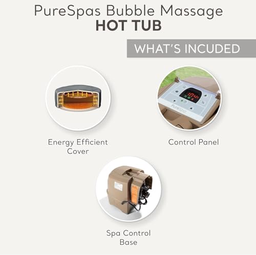 INTEX 28425EH PureSpa Bubble Massage Spa Set Outdoor Inflatable Portable Hot Tub, Includes Energy Efficient Spa Cover, Saltwater System Ready, 4 Person, 77in x 28in by Intex - Image 5