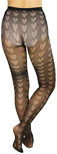 Image of ToBeInStyle Women's Valentine Day Themed Opaque Sheer Pantyhose w /Heart Love