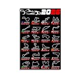 IMCAY 2026 Fórmula 1 Racing Track Póster Arte de Pared Impresión de Imagen Moderna Decoración de Habitación Familiar 40 x 45 cm (30 x 45 cm)