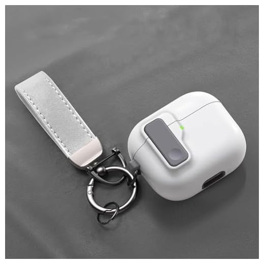 Headphone Cases Easy Open Pushbutton Compatible Safe Lock Shockproof Protective Cover with Strap Keychain for AirPods 3