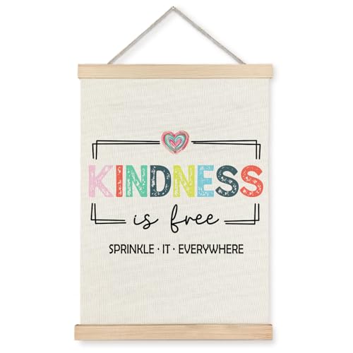 JINYO Inspirational Wall Decor, Kindness Is Free Motivational Wall Art Poster, Inspirational Positive Quotes Canvas Prints Wall Decor for Home Living Room Bedroom Dorm Office, 12x16 Inches